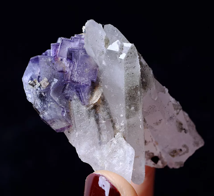 53.25g NEWLY DISCOVERED PURPLE FLUORITE & CRYSTAL SYMBIOTIC MINERAL SAMPLES