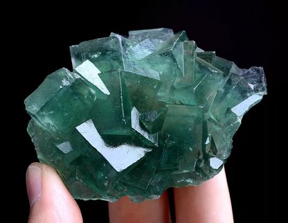 86g Natural Clear Phantom Window Green Fluorite CLUSTER Mineral Specimen/ China