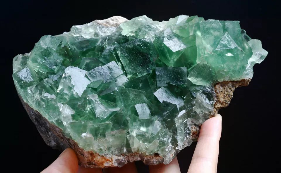 878.5g NATURAL Beauty Green Cubic FLUORITE Crystal Mineral Specimen/China