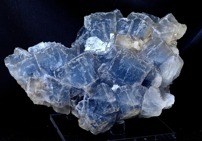 9.7LB New Find Transparent Blue Cube Fluorite Crystal Cluster Mineral Specimen