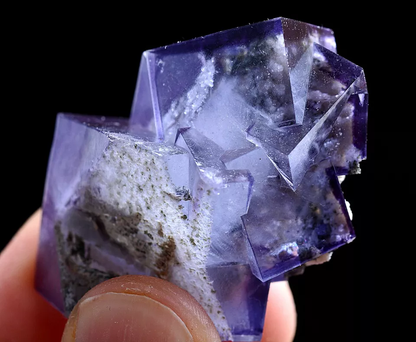 28.20g Natural Clear Phantom Purple FLUORITE Mineral Specimen /Yaogangxian China