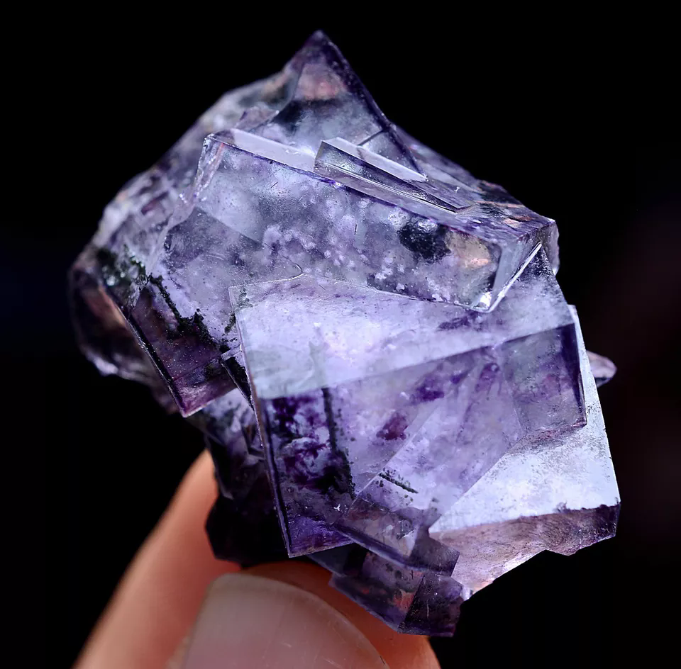 16g Newly DISCOVERED RARE CUBE PURPLE FLUORITE MINERAL SAMPLES/YaOgang xian