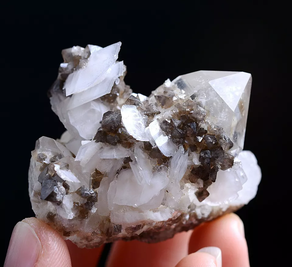 65g Natural Rare Scheelite & Crystal Calcite Mineral Specimen/Yaogangxian China