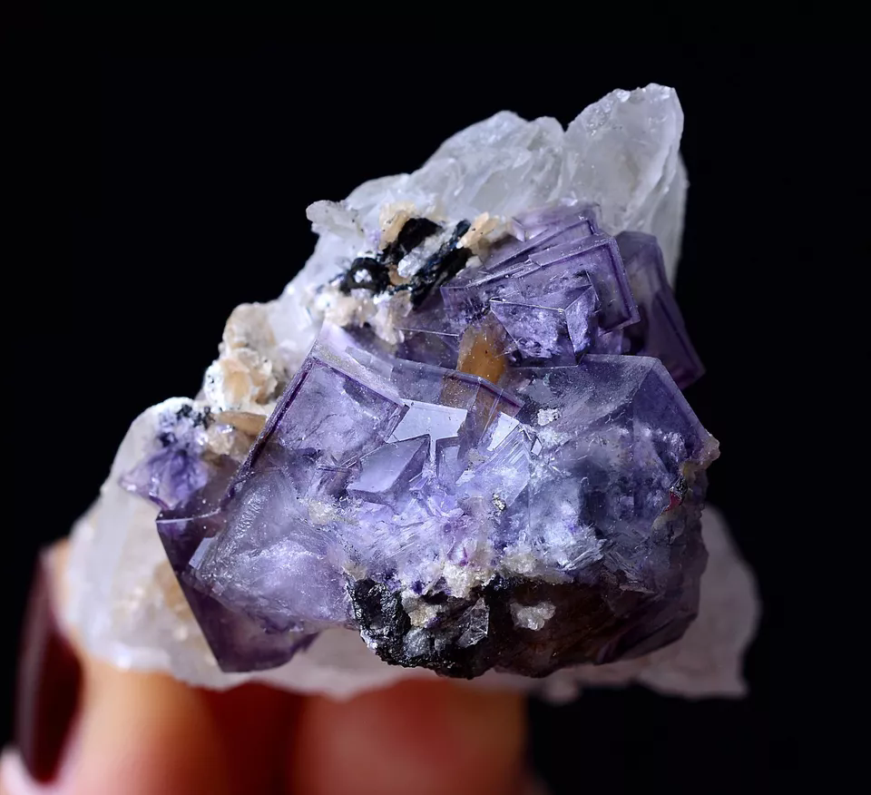 53.25g NEWLY DISCOVERED PURPLE FLUORITE & CRYSTAL SYMBIOTIC MINERAL SAMPLES