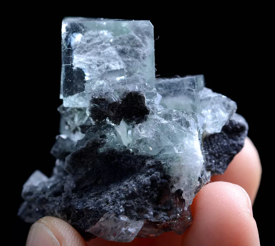 31.0g Natural Rare lucency Ghost Fluorite Mineral Specimen/ Xianghuapu China