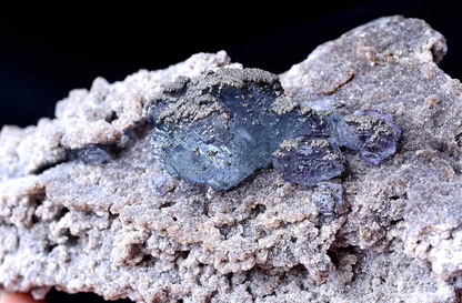 685g Yao Gang Xian RARE PURPLE FLUORITE & Pyrite Symbiotic MINERAL SPECIMEN