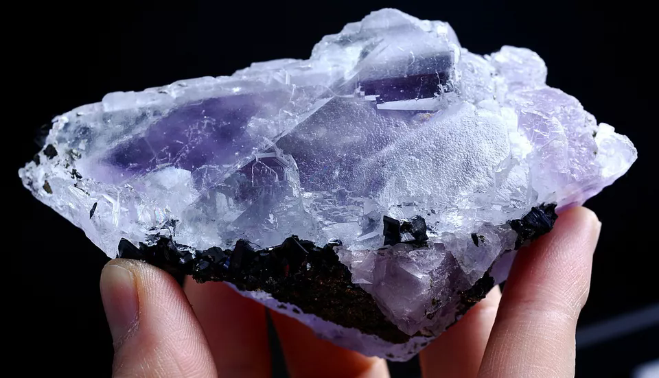 283gNatura Purple FLUORITE Wolframite Pyrite Mineral Specimen/Yaogangxian China