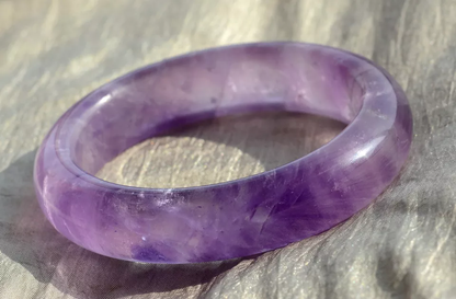 Natural Lavender Amethyst Crystal Woman Healing  Bangle Inner Diameter 59mm