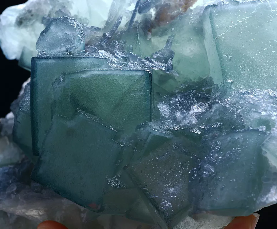 1492g  Natural Phantom Window Green Cubic Fluorite CLUSTER Mineral  Specimen