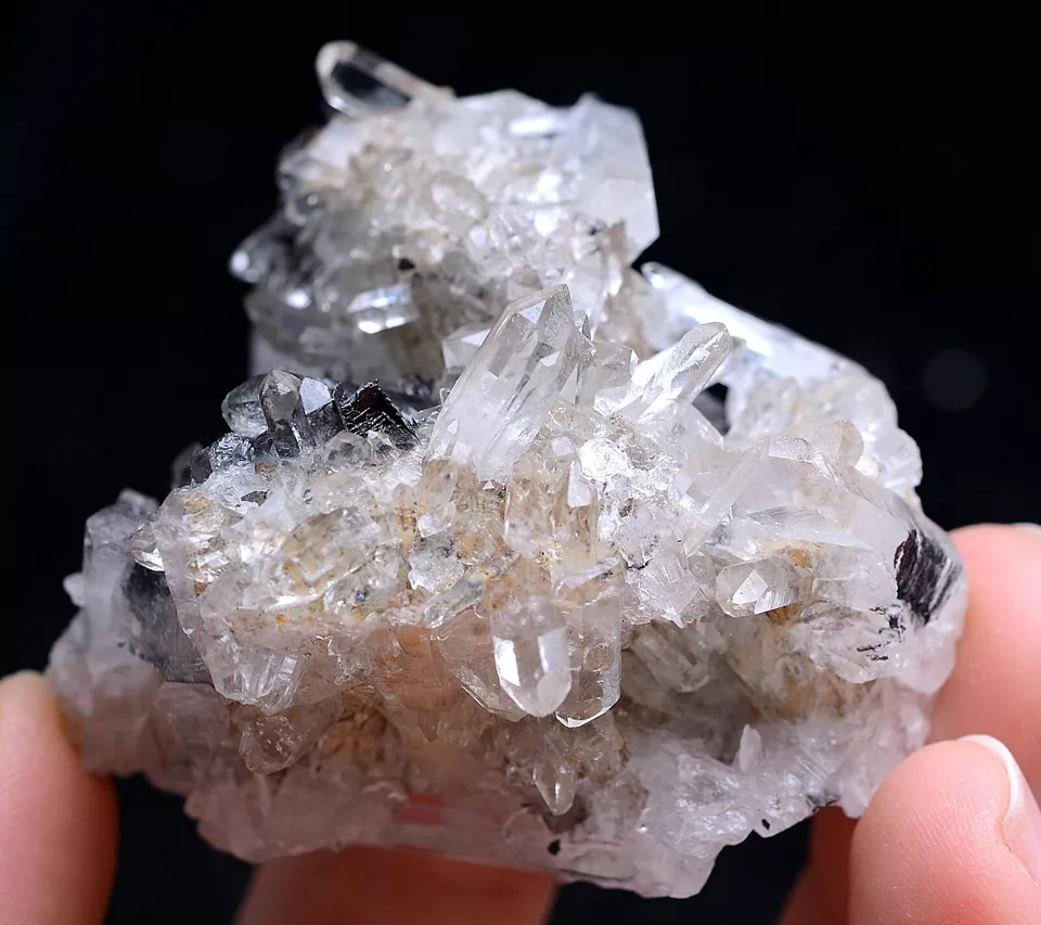 49g Natural White Crystal Cluster & Flower Shape  Specularite Mineral  Specimen