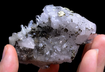 NEWLY DISCOVERED CRYSTAL CLUSTER & CHALCOPYRITE SYMBIOTIC MINERAL SAMPLES  153g