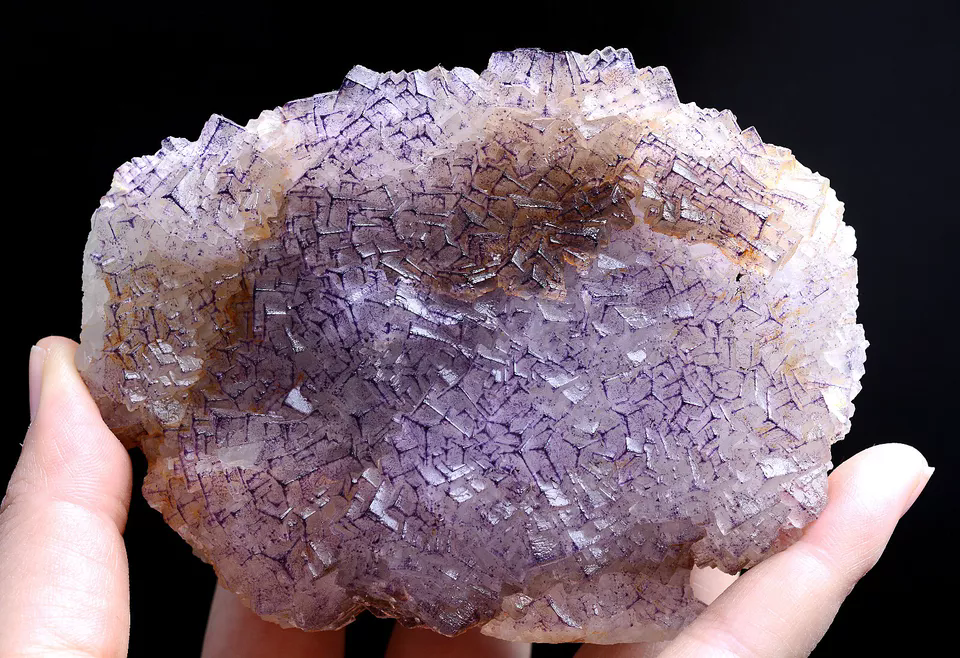 522.g Natural Clear Purple Edge Fluorite Mineral Specimen /Guizhou China