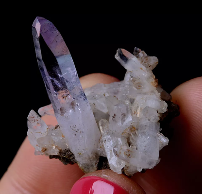 5.45g NATURAL Amethyst Quartz Skeletal Crystal Point Mineral Specimen/Mexico