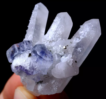 22.15g NEWLY DISCOVERED RARE PURPLE FLUORITE& CRYSTAL SYMBIOTIC MINERAL SAMPLES