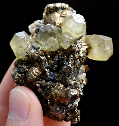 75g Natural Highest Grade Benz Yellow Calcite & Pyrite Crystal Mineral Specimen