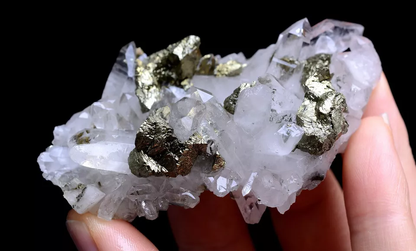 NEWLY DISCOVERED CRYSTAL CLUSTER & CHALCOPYRITE SYMBIOTIC MINERAL SAMPLES  153g