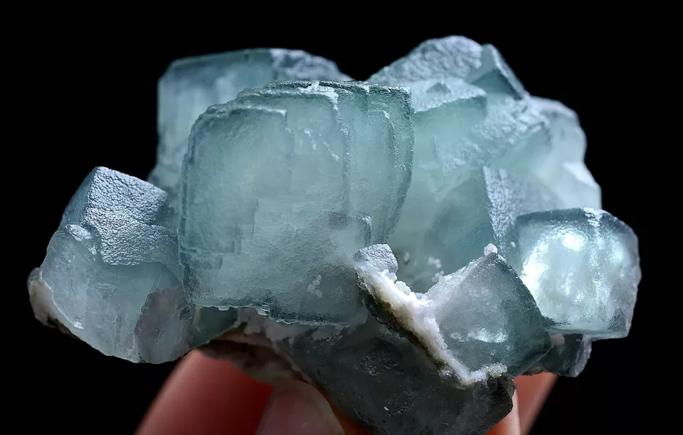 99g Natural Phantom Window Green Cubic Fluorite CLUSTER Mineral Specimen