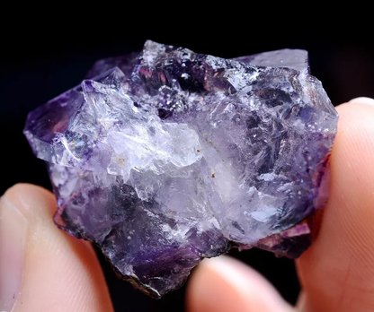 16g Newly DISCOVERED RARE CUBE PURPLE FLUORITE MINERAL SAMPLES/YaOgang xian