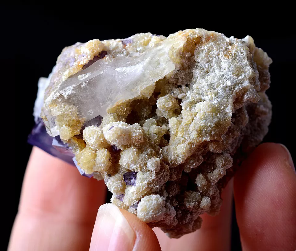 40.4gRARE PURPLE FLUORITE DOLOMITE CRYSTAL MINERAL SPECIMEN/Yaogangxian China