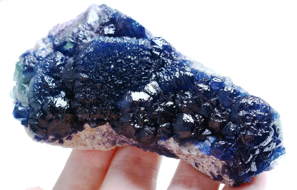 211g Natural Blue Cube Fluorite CLUSTER Mineral Specimen/ Inner Mongolia  China