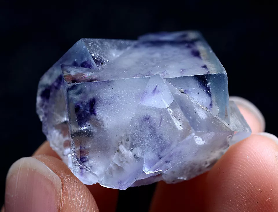 18gNatural Phantom Window Purple Fluorite Crystal Mineral Specimen/ Yaogangxian