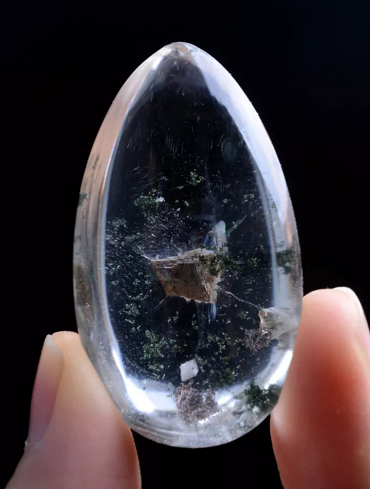 25g Natural Green Ghost Quartz Crystal "Stone Inside Stone" Cure Pendant