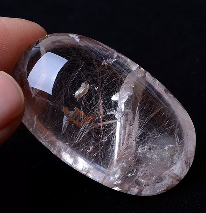 196.90ctNatural Clear Gold Rutilated "Stone Inside Stone"Quartz Crystal  Pendant