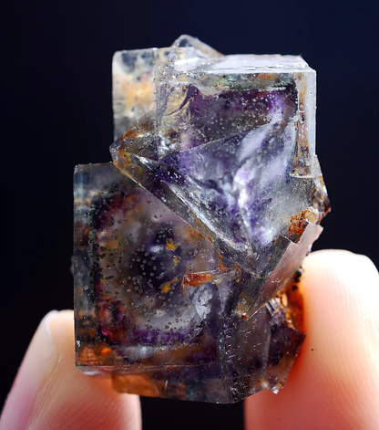 12g Natural phantom window Purple Fluorite Mineral Specimen/ Yaogangxian  China