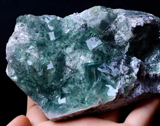 456.8g Newly DISCOVERED RARE GREEN CUBIC FLUORITE CRYSTAL MINERAL SPECIMEN