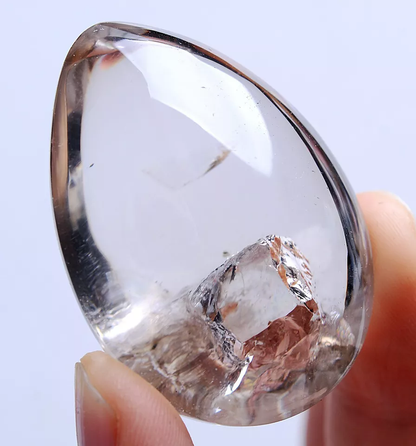 39g Natural Transparent Lucky Stone "Stone Inside Stone"Quartz Crystal Pendant