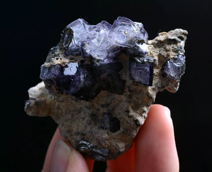 55.0g Natural Purple Fluorite & arsenopyrite Mineral Specimen/Yaogangxian China