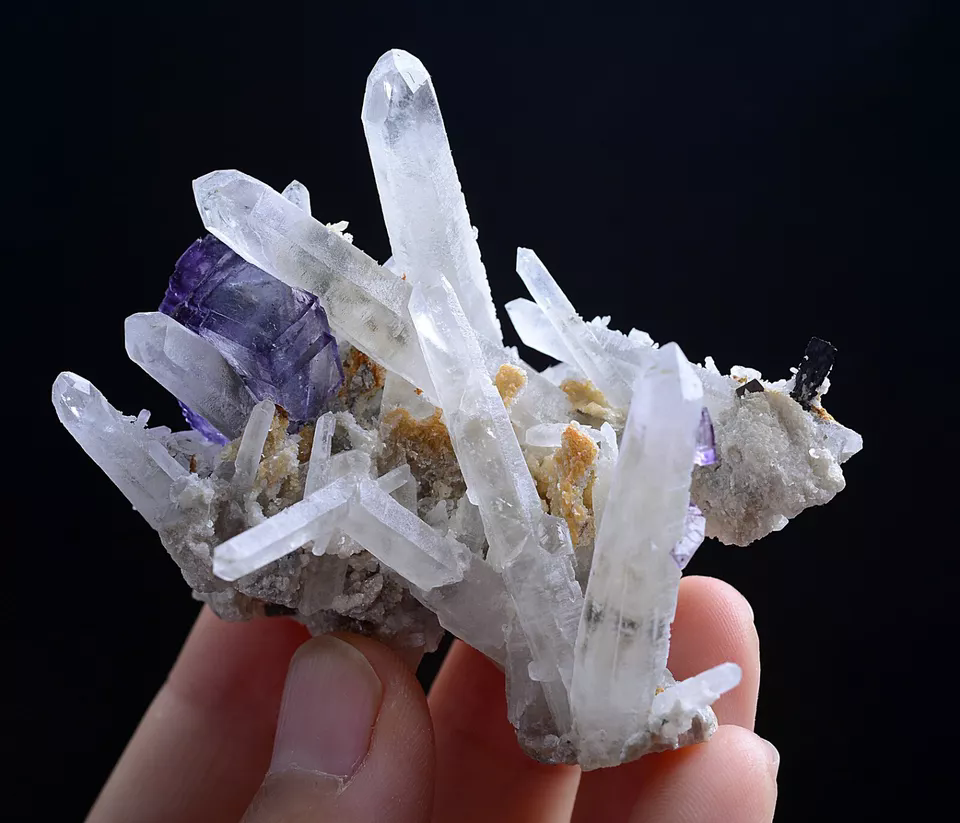 51g Natural Purple Fluorite Crystal Cluster Mineral Specimen/YaoGangXian China