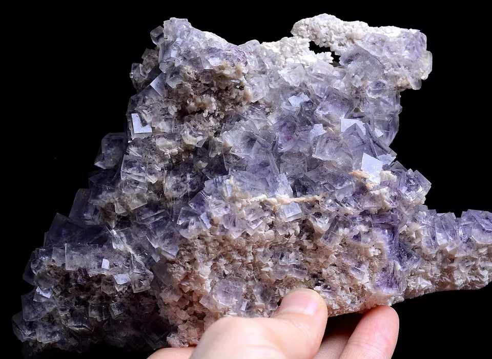 855g TRANSPARENT PHANTOM PURPLE FLUORITE CRYSTAL MINERAL SPECIMEN/ YaoGangXian