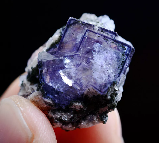 7.7g Natural Phantom Purple FLUORITE Calcite Mineral Specimen/Yaogangxian China