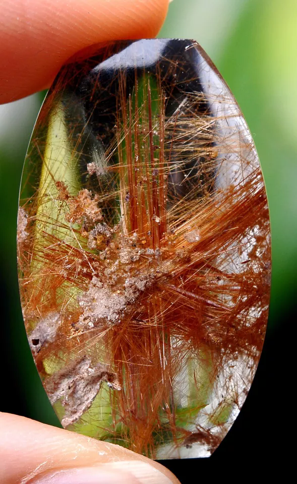 6.7g Natural transparent Rare Gold Rutilated Quartz Crystal Powerful Pendant