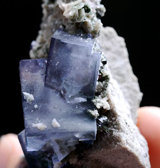 33g Natural Phantom Window Purple FLUORITE Mineral Specimen/Yaogangxian China