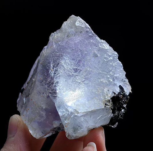 201g Natural Purple FLUORITE & Pyrite Wolframite Mineral Specimen/ Yaogang  xian