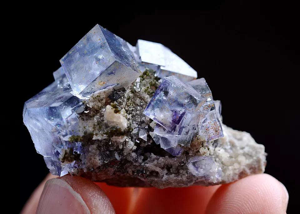 20g Natural Purple Blue Fluorite & Arsenopyrite Mineral Specimen/Yaogang  xian