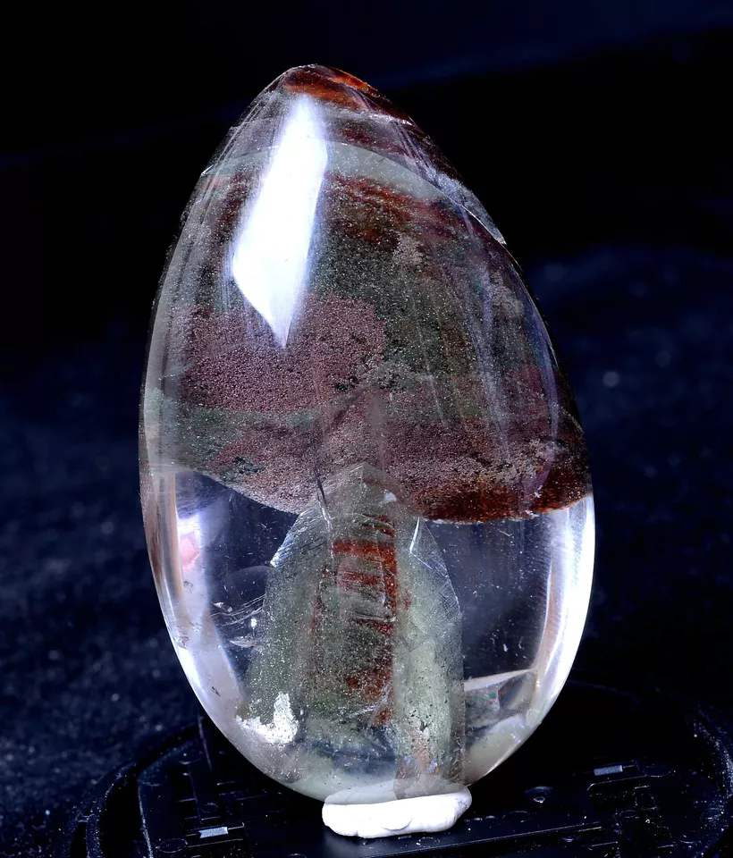 357.95ctNatural Green & Red Phantom Quartz Crystal "Stone Inside Stone" Pendant