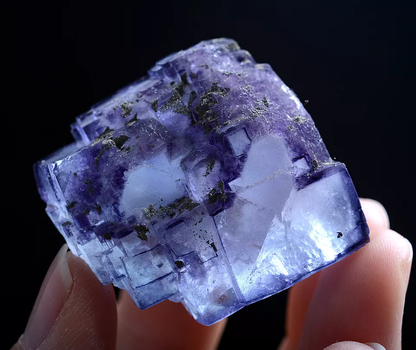 51g Natural Phantom Purple Fluorite & Pyrite Mineral Specimen/Yaogangxian China