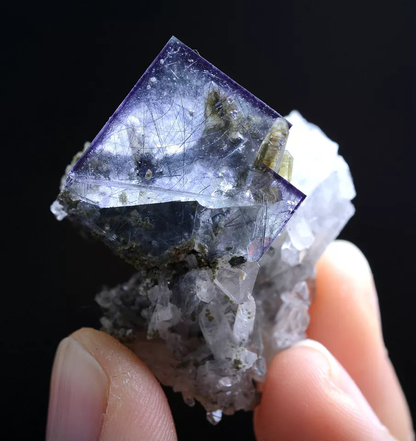 20g Natural Bismuthinite Purple FLUORITE & Pyrite Mineral Specimen/Yaogangxian