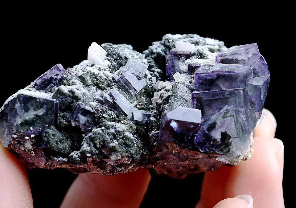 76gNatural Phantom Window Purple Fluorite Crystal Mineral Specimen/Yaogangxian