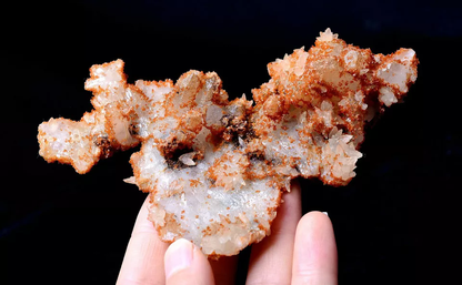 110gNatural Rare Rootless Red CRYSTAL & Calcite Mineral Specimen/Inner Mongolia