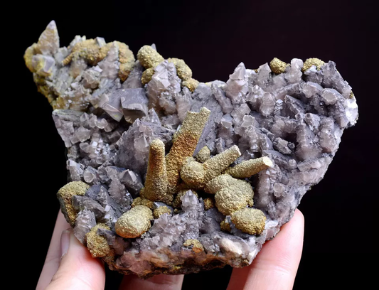 252g Natural Rare Columnar Pyrite & Calcite Symbiotic Mineral Specimen/ China