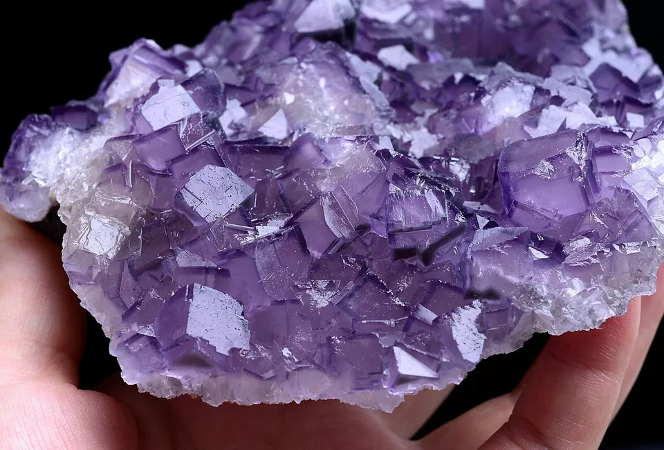 580g Natural Phantom Window Purple Fluorite CRYSTAL CLUSTER Mineral Specimen