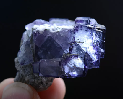 29g Natural Phantom Purple Fluorite & Pyrite Mineral Specimen/Yaogangxian China