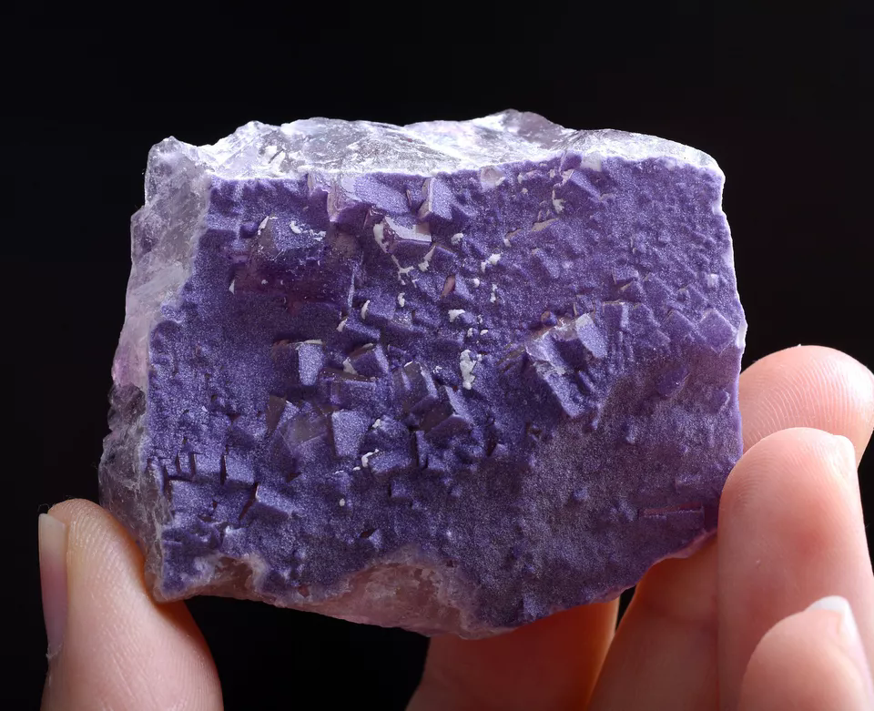 70g Natural Clear Purple Phantom Window Fluorite Mineral Specimen /China