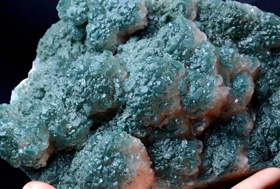 1821g Newly Discovered Green Apophyllite CRYSTAL CLUSTER Mineral Specimen