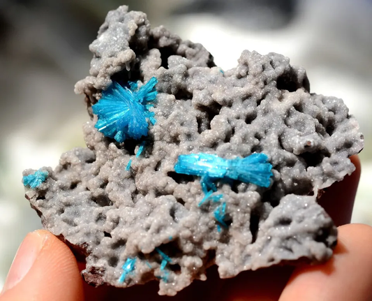 38.43g Natural CAVANSITE & ZEOLITE Crystal Symbiotic Mineral Specimen/India