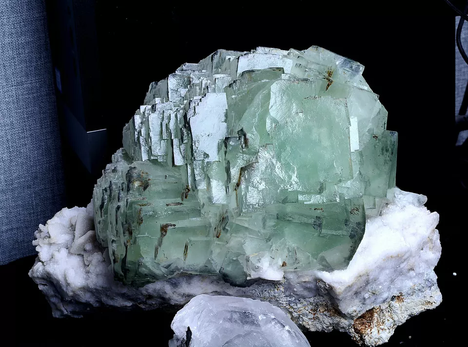 18.3LB Natural Phantom Window Green Cubic Fluorite Mineral Specimen/ China